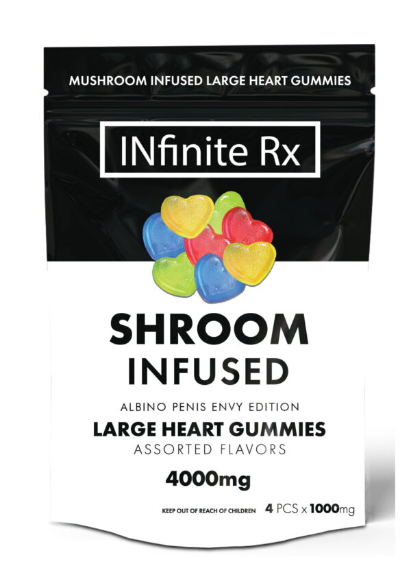 Buy INfinite Rx Shroom Infused Albino Penis Envy Edition Large Heart Gummies Edibles (4000mg) Online | Magic Mushrooms Dispensary