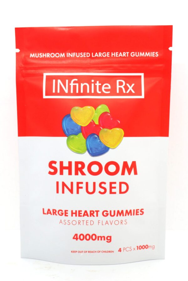 Buy INfinite Rx Shroom Infused Large Heart Gummies Edibles (4000mg) Online | Magic Mushrooms Dispensary